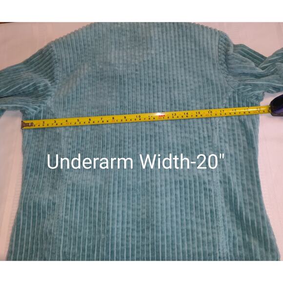 Woolrich Corduroy Jacket Women's S Aquifer Aqua Blue Wide Wale Pockets Zip Up - Picture 15 of 16